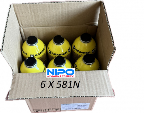 Plynová kartuša Kemap 385g, EU 7/16˝, 6ks