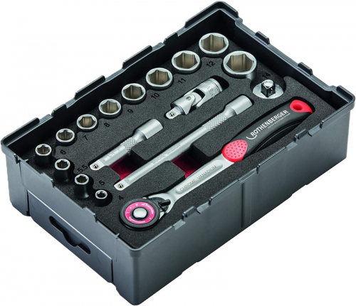 Rothenberger gola sada, 17-dielna 1/4˝ 